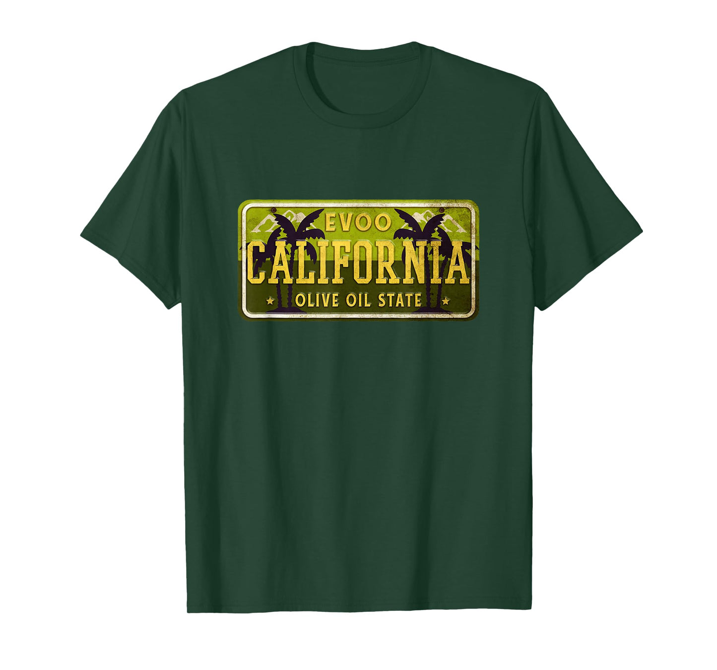 Cool California License Plate EVOO Olive Oil State T-Shirt