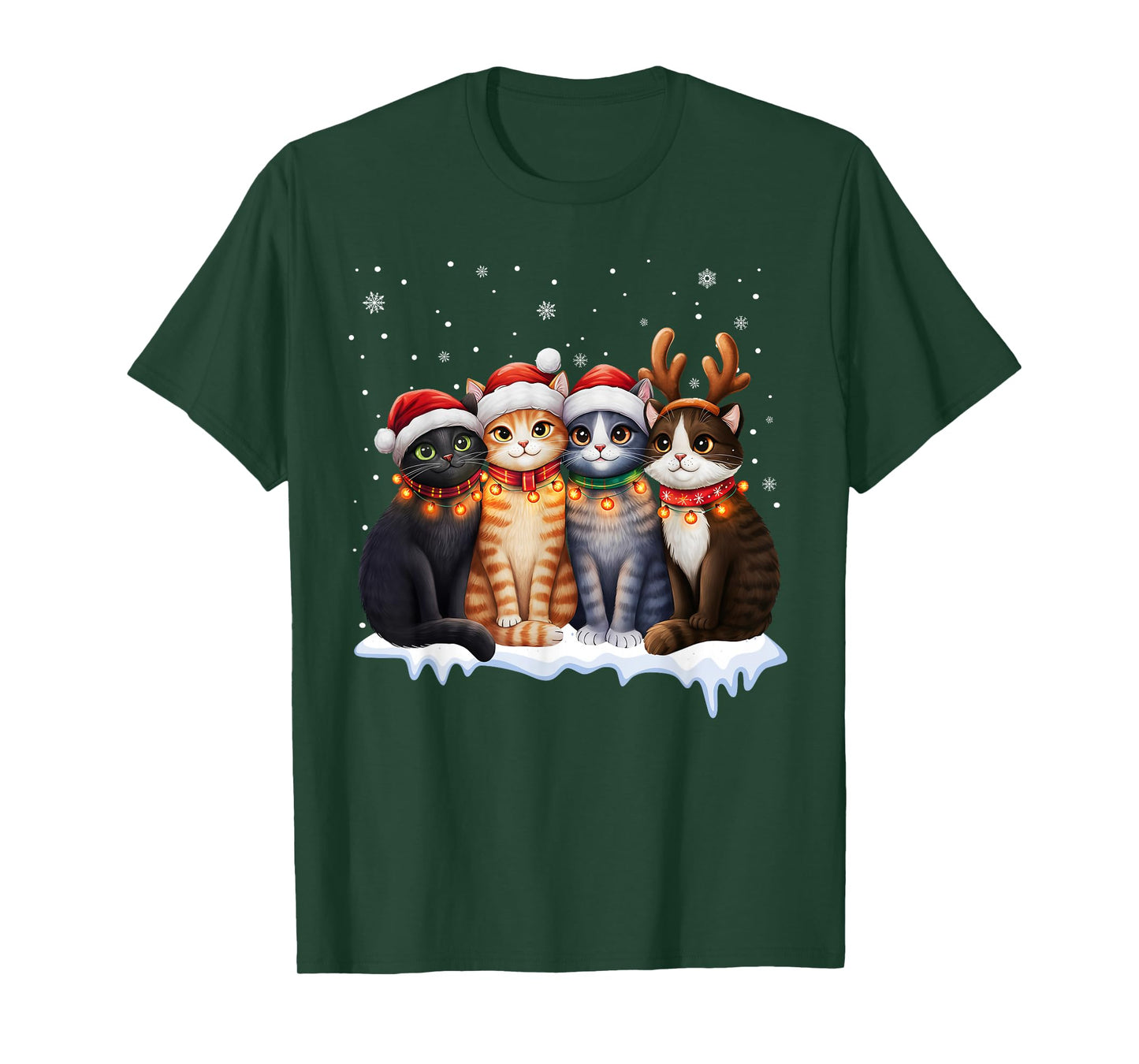 Christmas Lights for Cat Lovers Xmas T-Shirt
