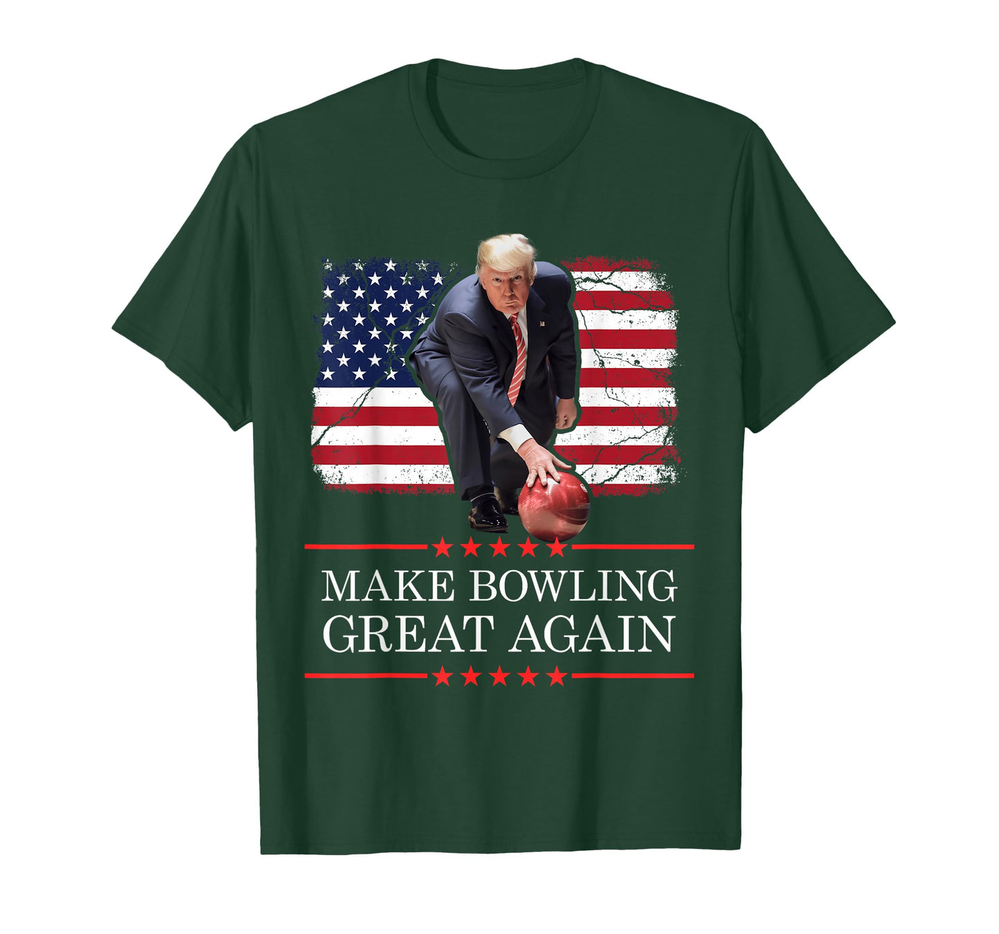 Make Bowling Great Again - Funny Trump Bowling Player T-Shirt