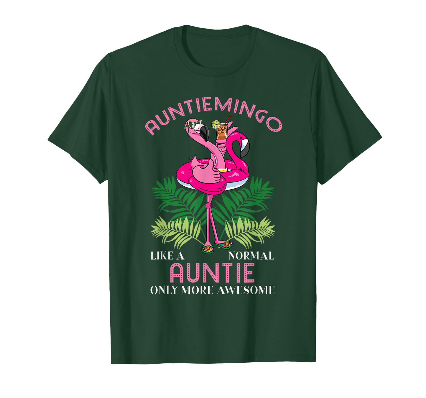 Auntiemingo Auntie Flamingo Lover Aunt Tita Tia Faunty Aunty T-Shirt