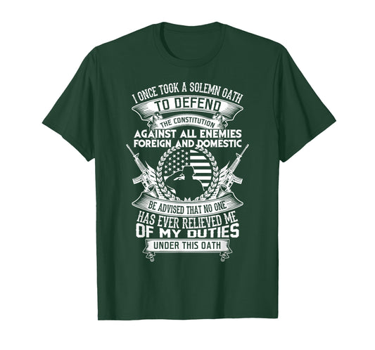American Oath Defend The Constitution Army Veteran T-Shirt