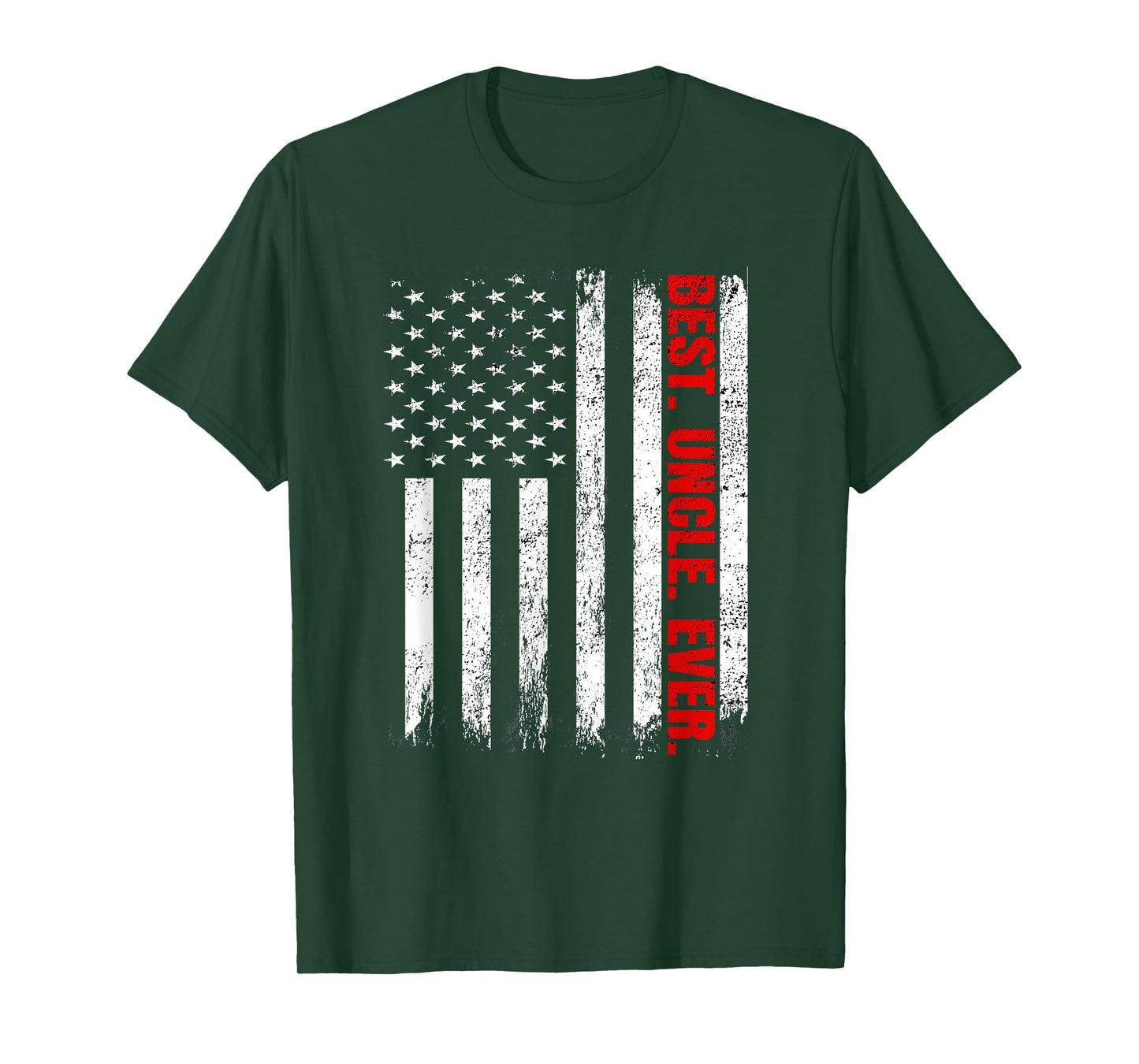 Best Uncle Ever USA Flag Fathers Day Firefighter Red Line T-Shirt
