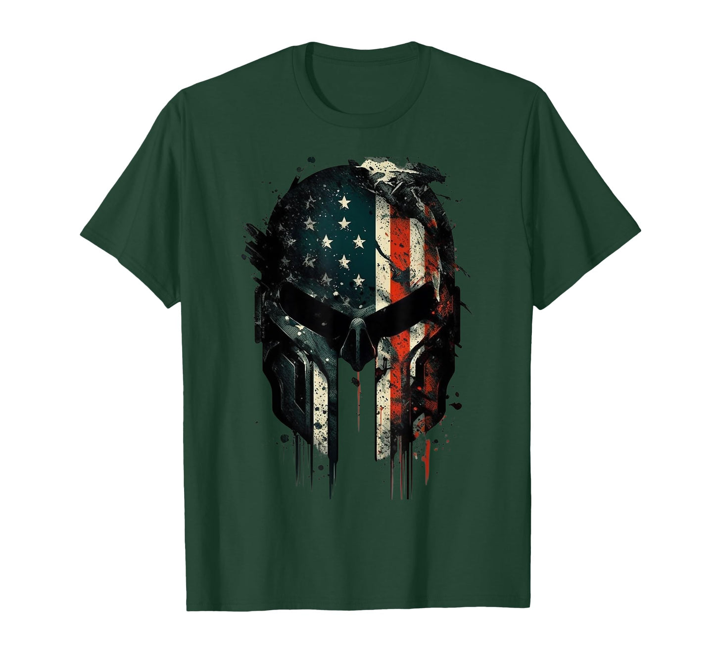 American Spartan Reaper Themed USA Flag National Pride Women Men T-Shirt