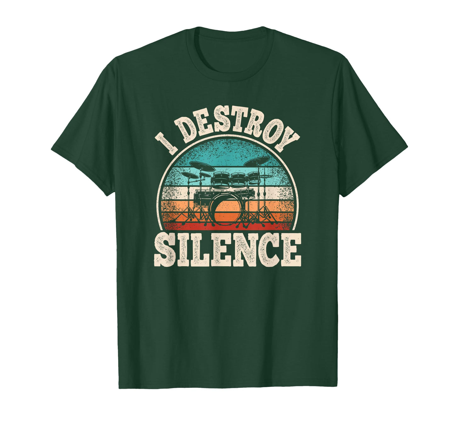 I Destroy Silence Drumming Drum Set Funny Drummer Men Boys T-Shirt