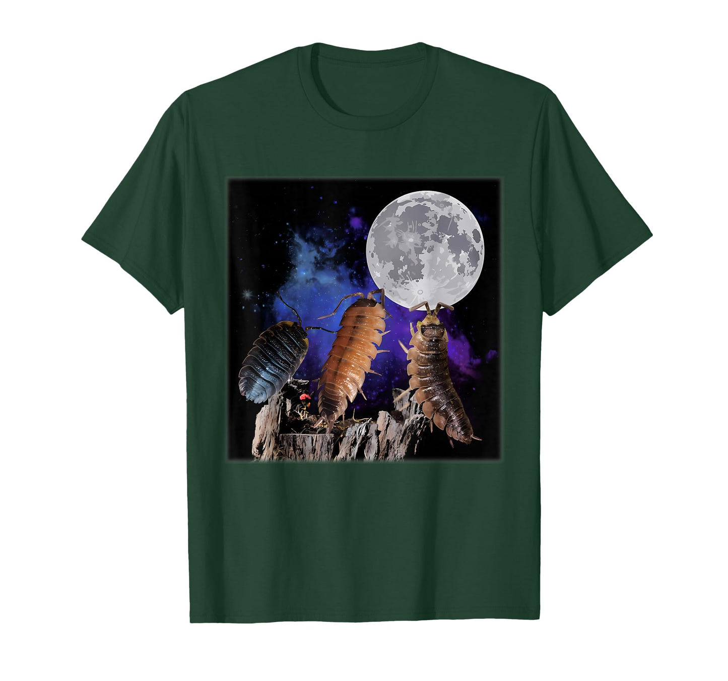 Vintage Three Isopods Howling at The Moon Insect Entomology T-Shirt