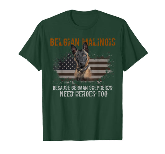 Belgian Malinois American Flag Funny T-Shirt Dog Gift T-Shirt