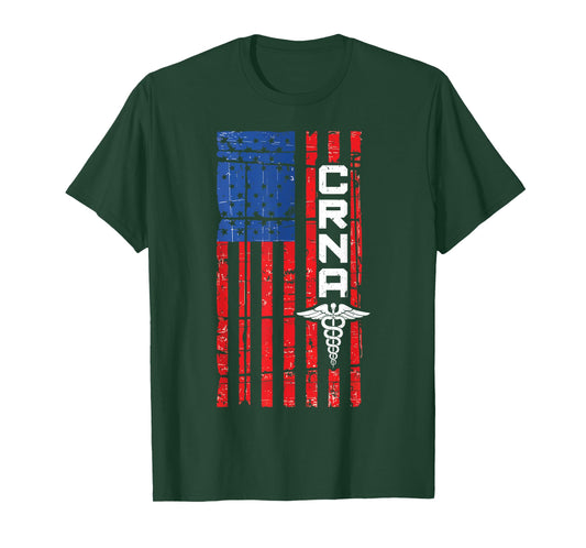 CRNA American Flag USA T-Shirt For Proud Nurses T-Shirt
