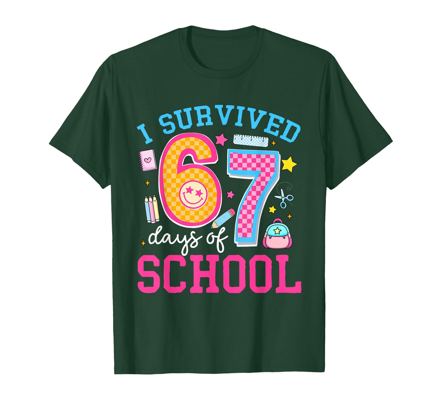 I Survived 67 Days of School Meme Six Seven Teacher Students T-Shirt