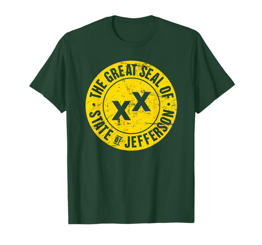 Distressed Golden Seal | State Jefferson T-Shirt T-Shirt