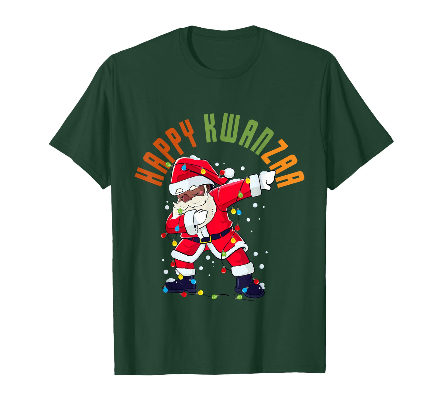 Happy Kwanzaa Black Christmas Funny Santa Dab Dance Men Boys T-Shirt