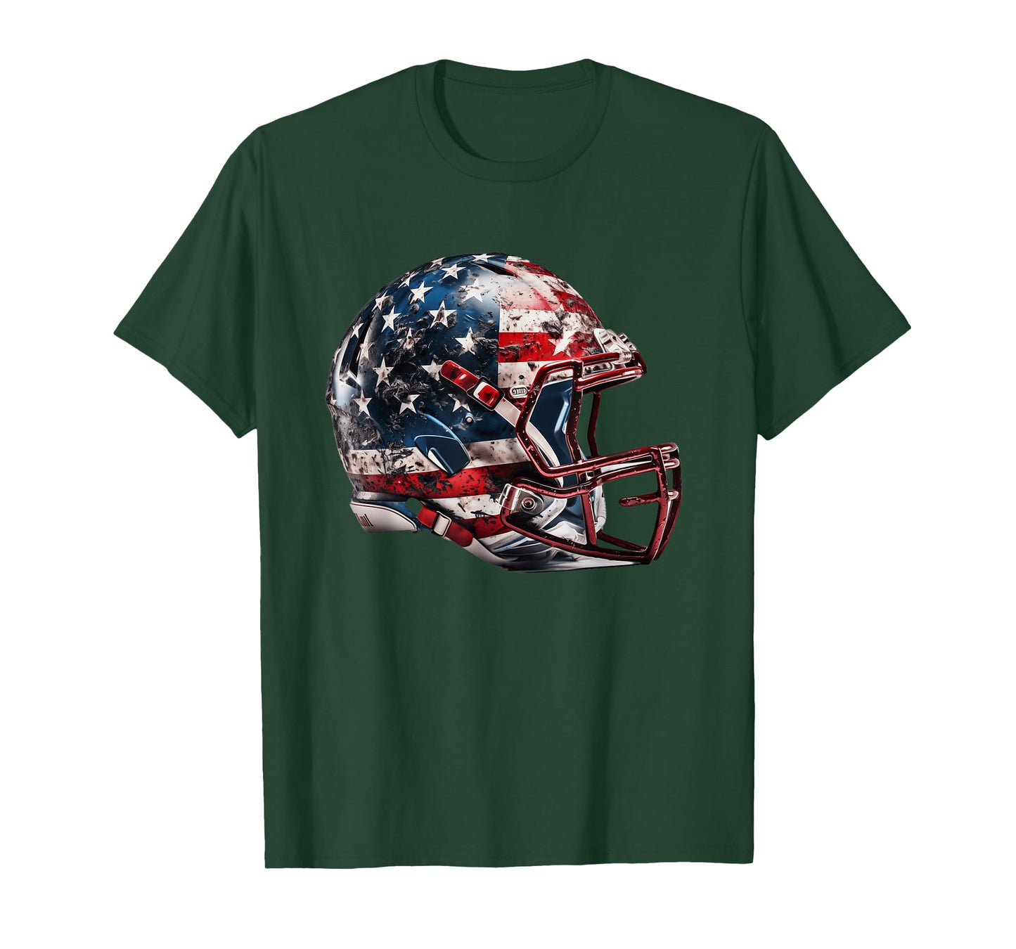 American Football Helmet Us Flag T-Shirt