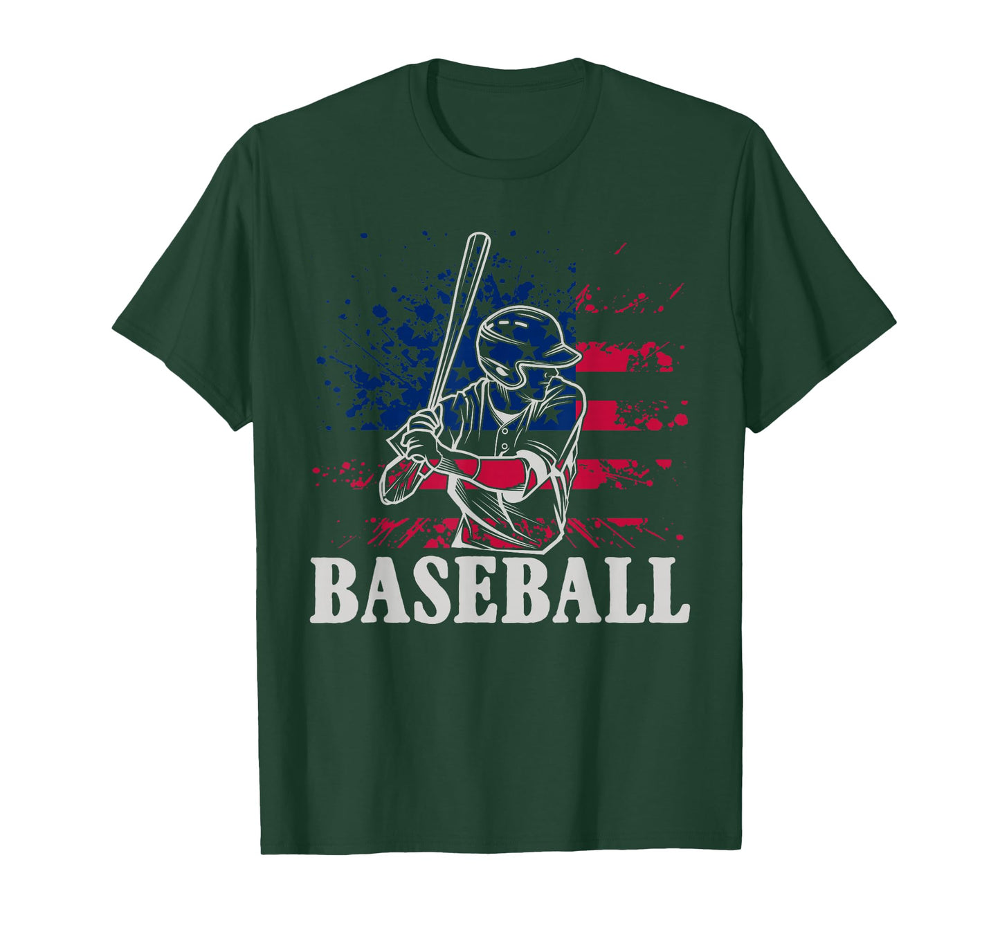 American Sport Baseball Player US Flag Batter Baseball T-Shirt
