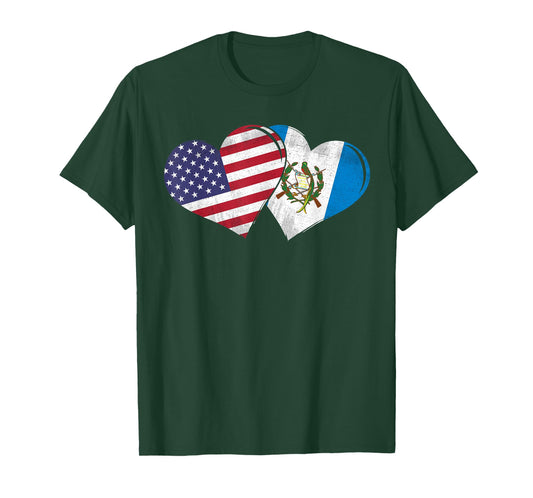 Vintage Guatemala - American Flag Heart For Guatemalan T-Shirt