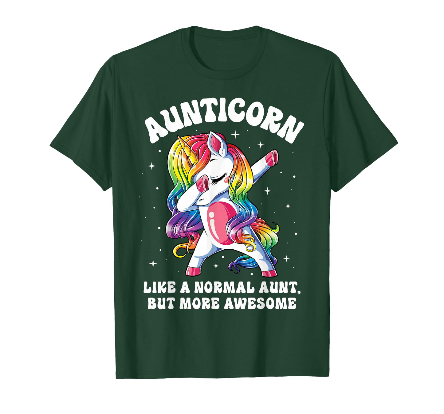 Aunticorn Like Normal Aunt But More Awesome Dabbing Unicorn T-Shirt Small