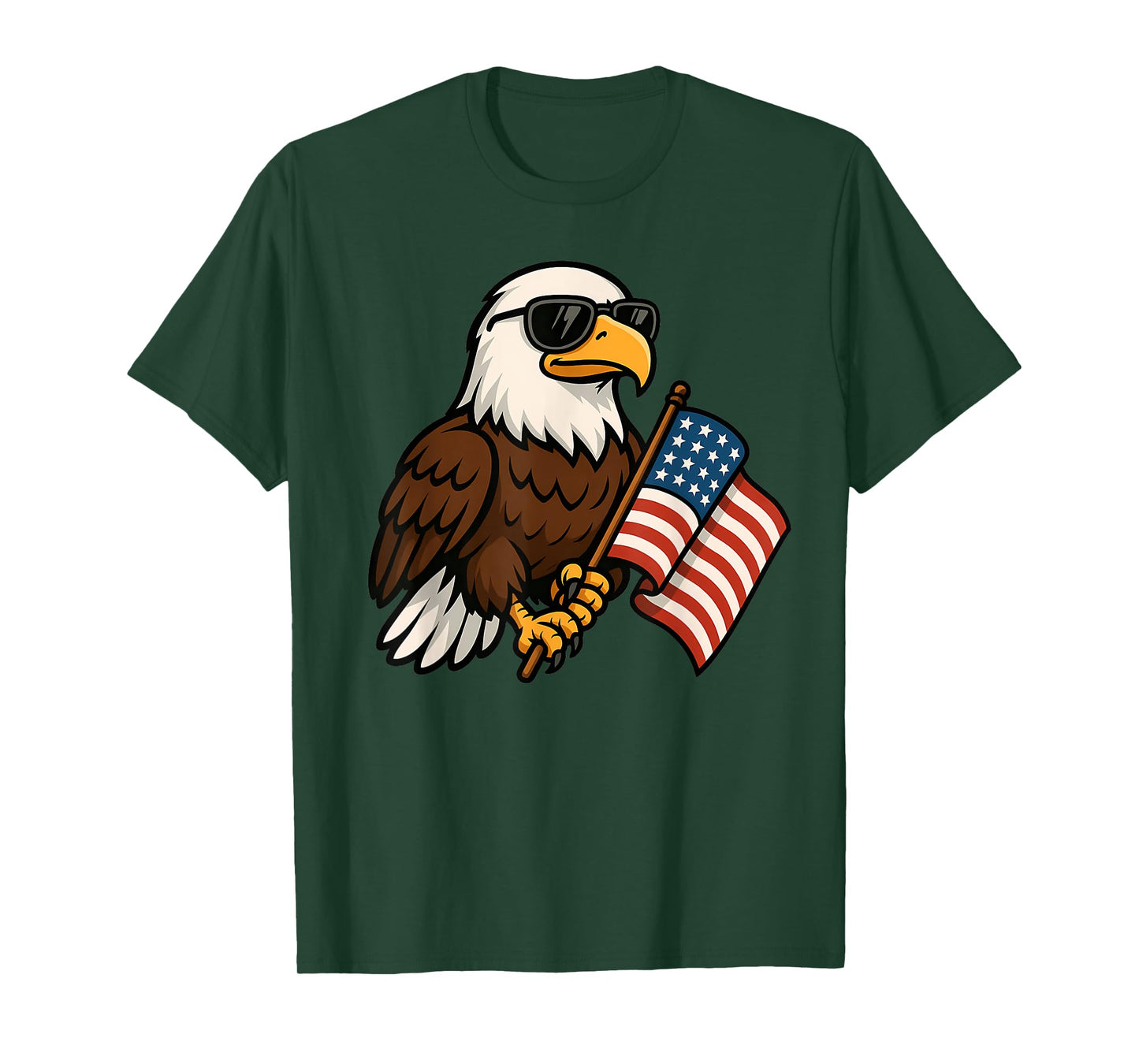 Bald Eagle with Flag Patriotic 4th of July 1776 T-Shirt