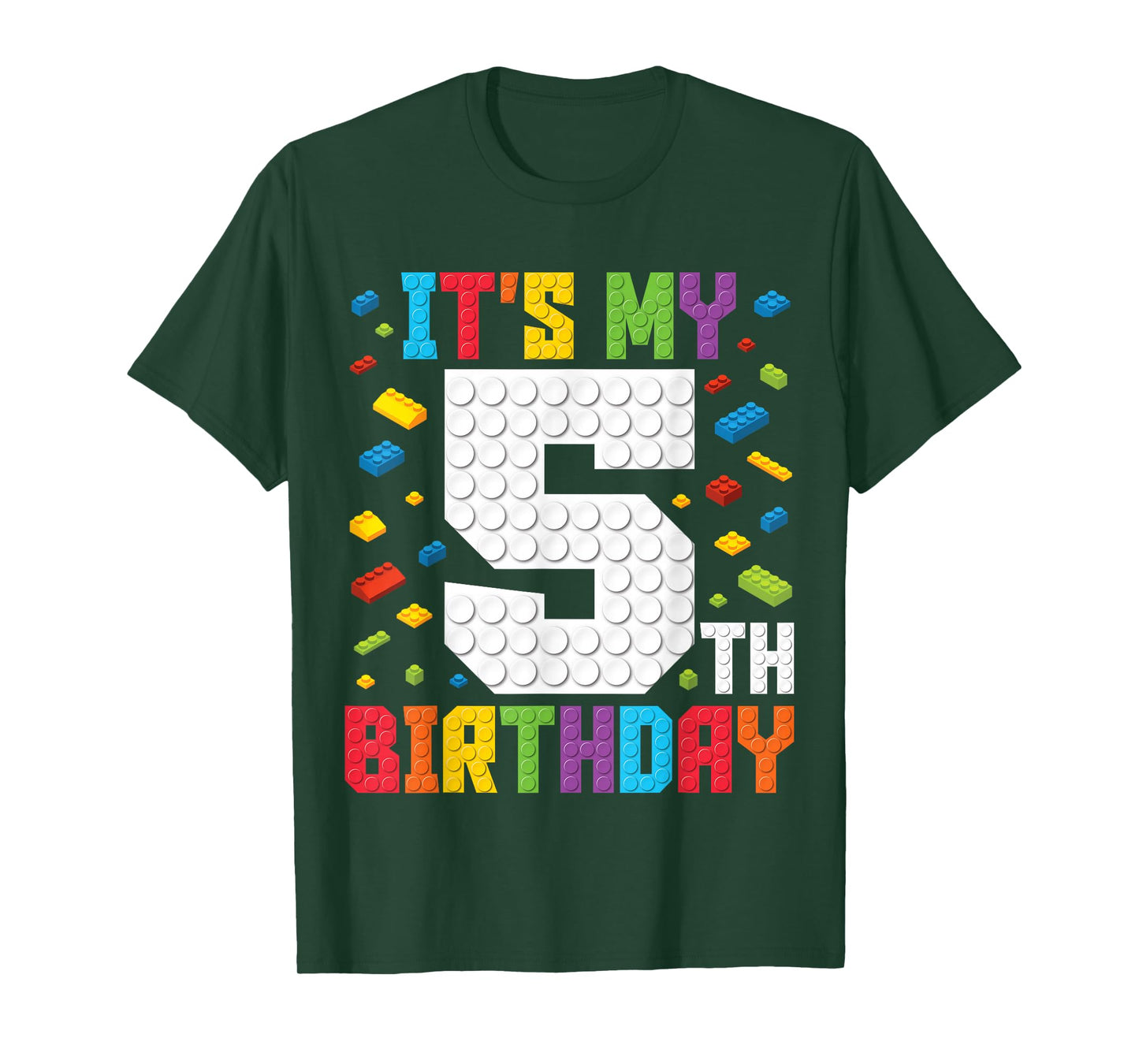 It's My 5th Birthday Boys Master Builder Kids Block Building T-Shirt