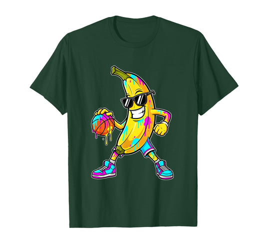 Banana Funny Basketball Drip Kids Youth Boys Girls T-Shirt