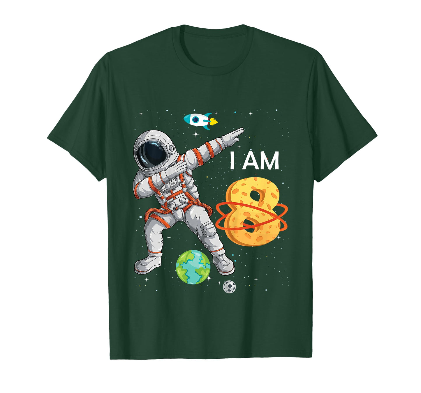 8 Years Old Birthday Boy Astronaut Space 8th B-Day T-Shirt
