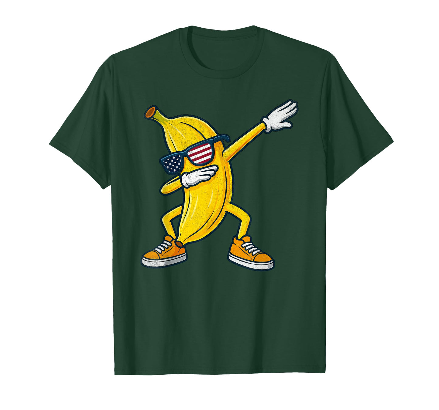 Vintage Banana Graphic American Flag Dabbing Banana Lover T-Shirt