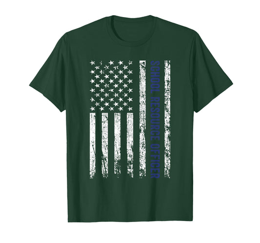 School Resource Officer SRO USA Flag T-Shirt