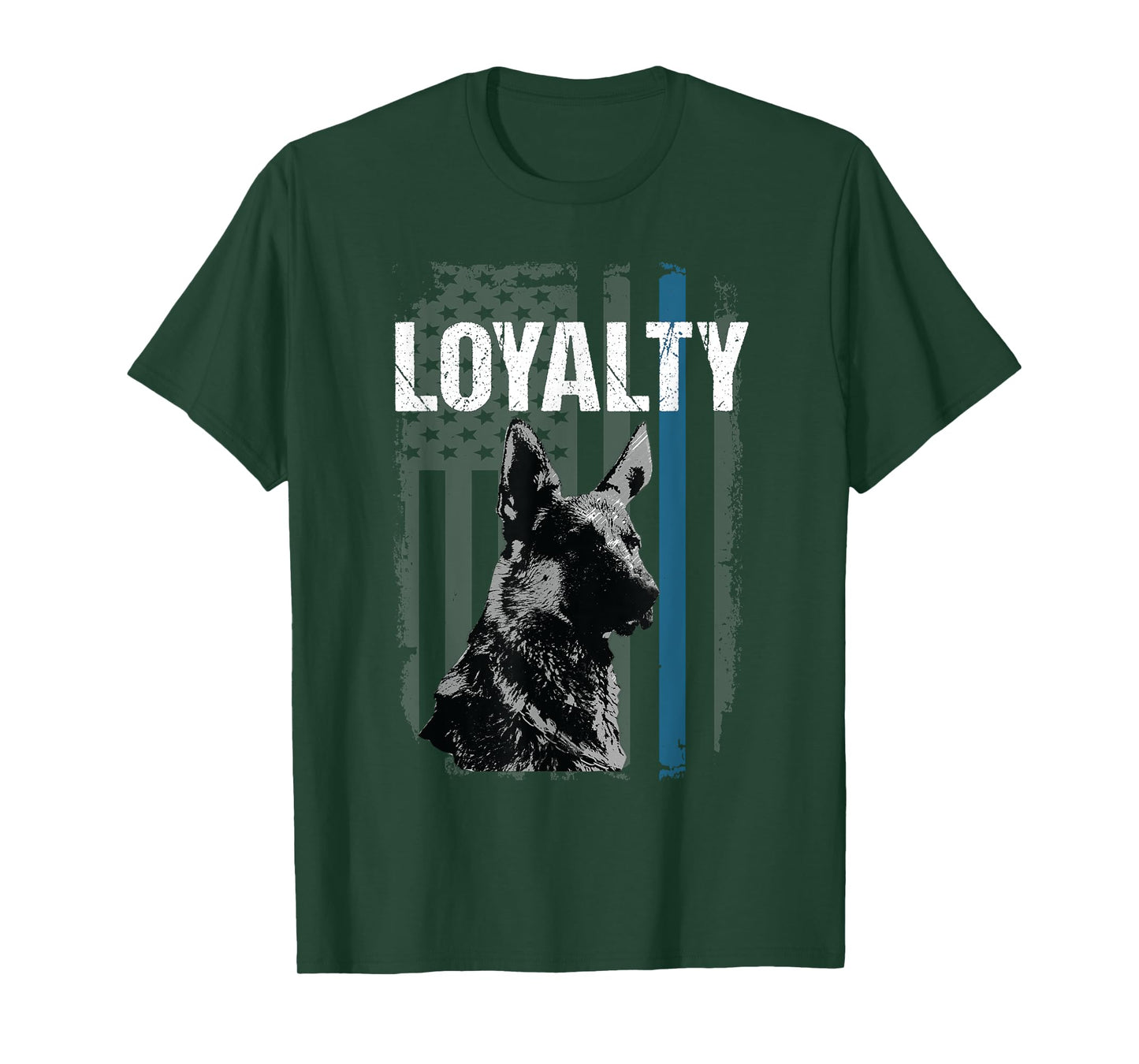 Police K9 Unit Dog Tshirt Loyalty Thin Blue Line Flag Men Women Kids T-Shirt