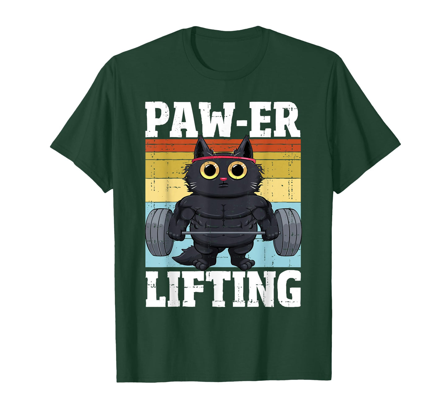 Power Lifting Paw Cat Gym Funny Workout Cat T-Shirt