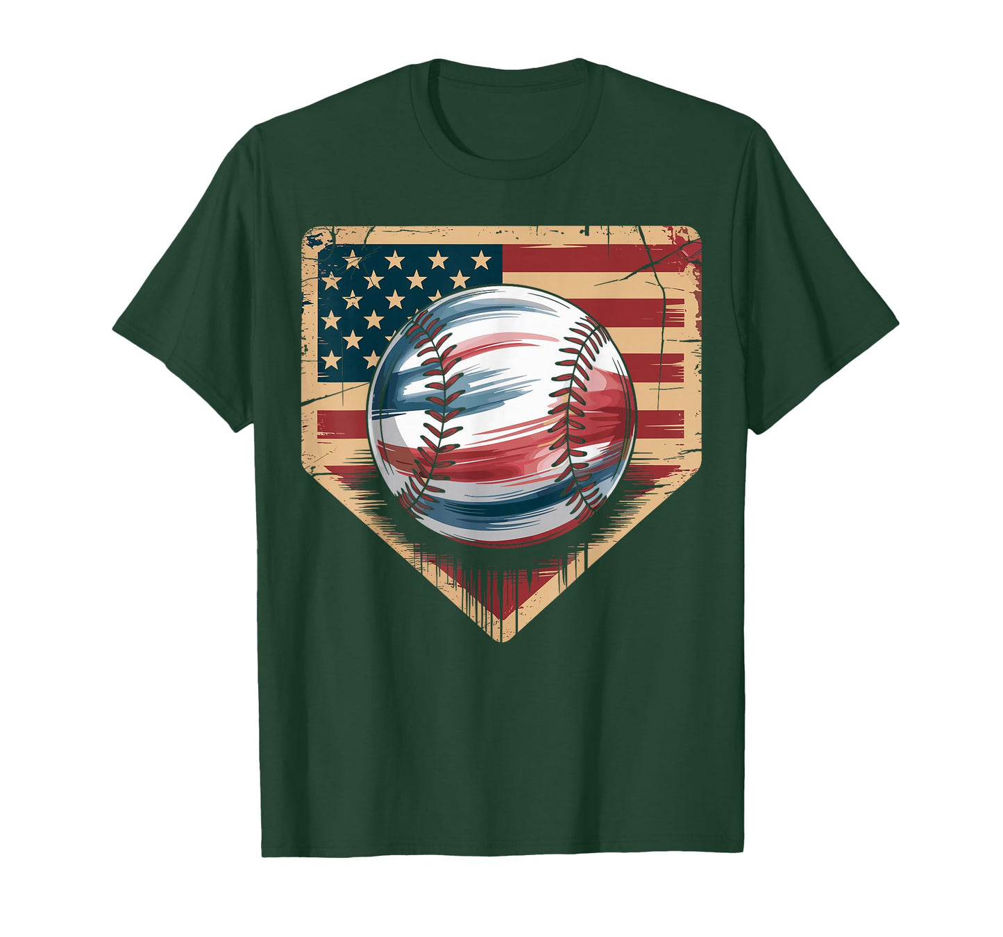 Baseball American Flag T-Shirt