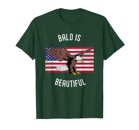 Funny Bald is Beautiful USA Bald Eagle T-Shirt