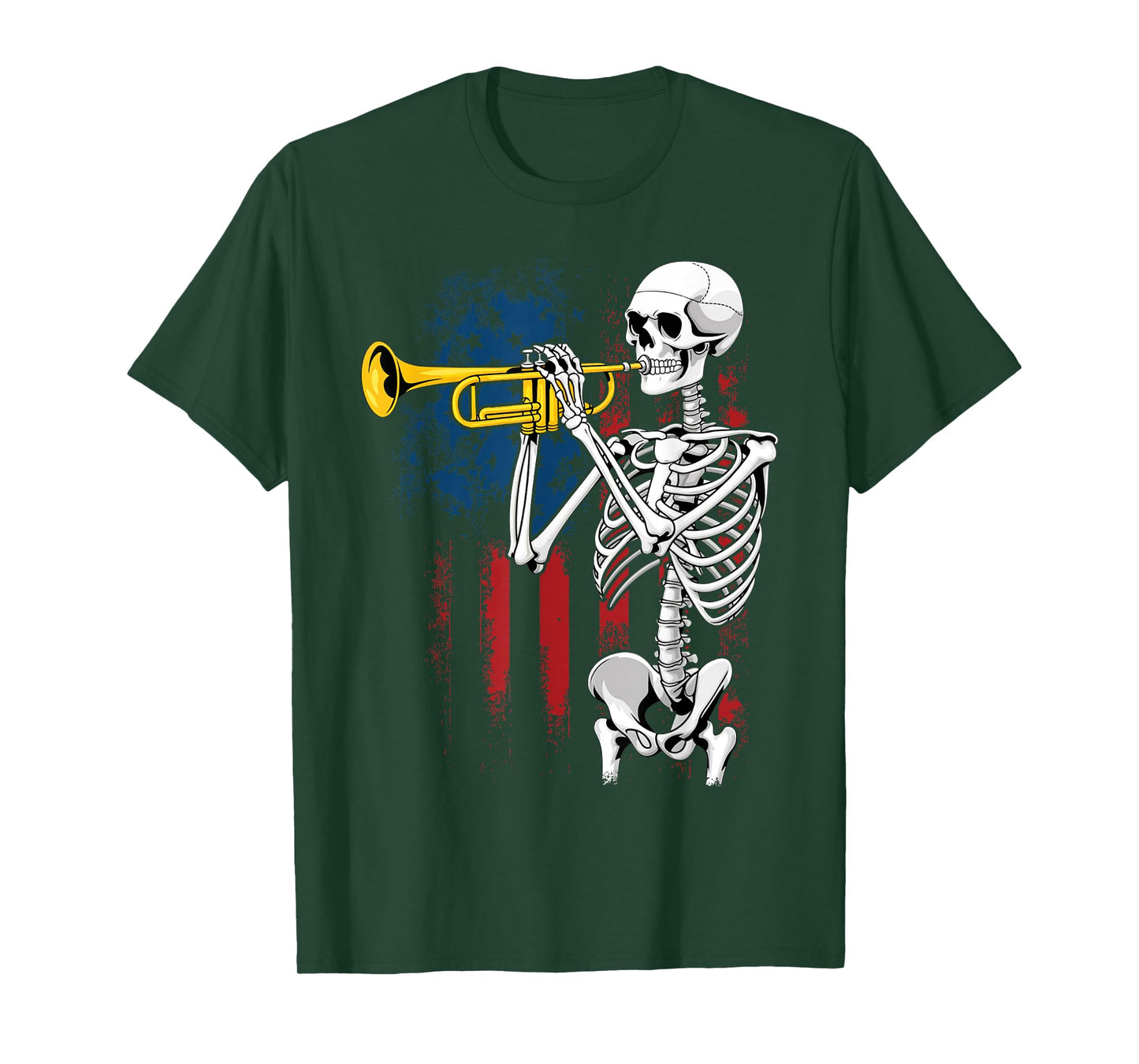 Trumpet Lover Forever - Skeleton Playing Trumpet T-Shirt