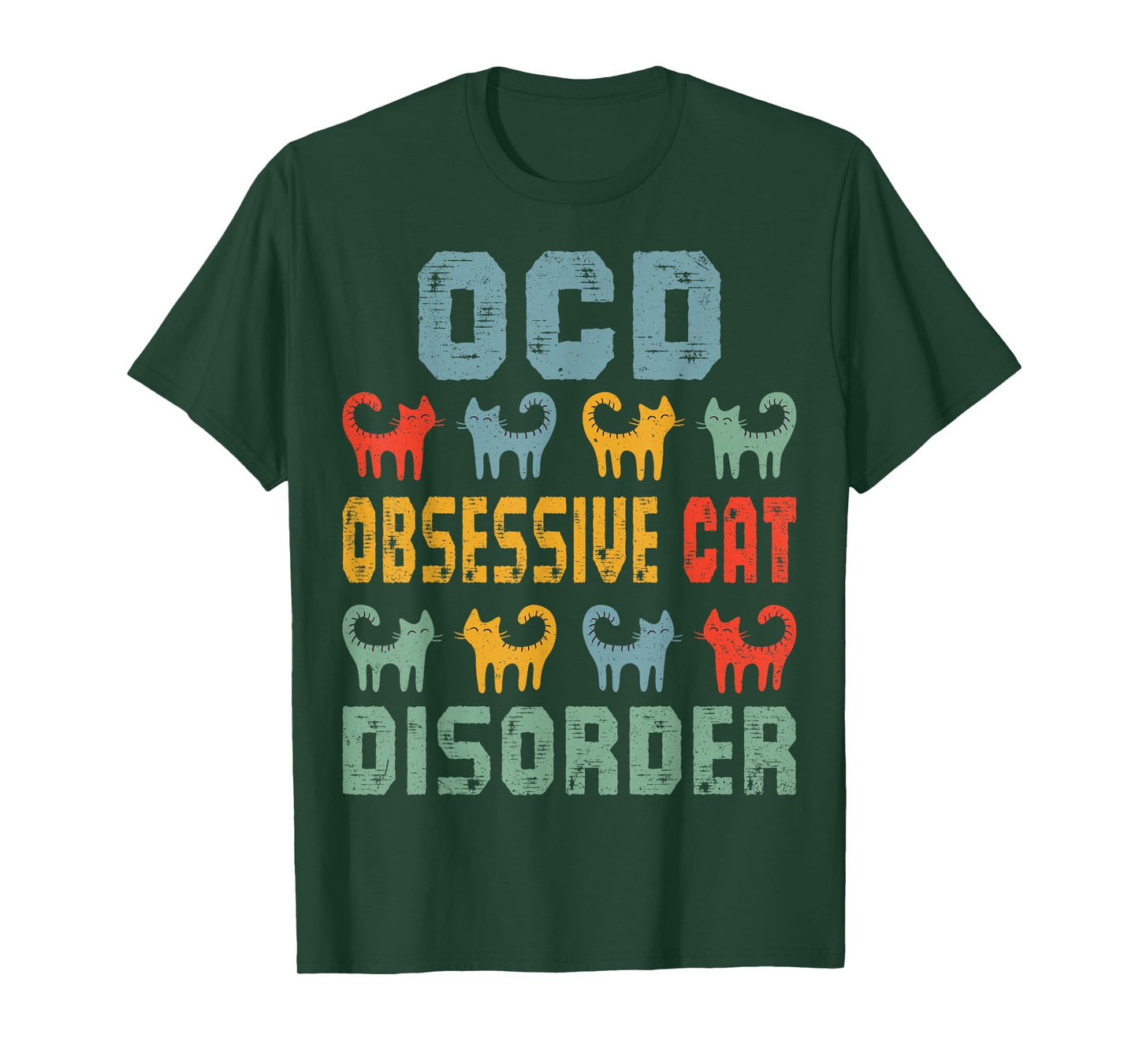 OCD Obsessive Cat Disorder Funny Cat Lover Gift T-Shirt Small