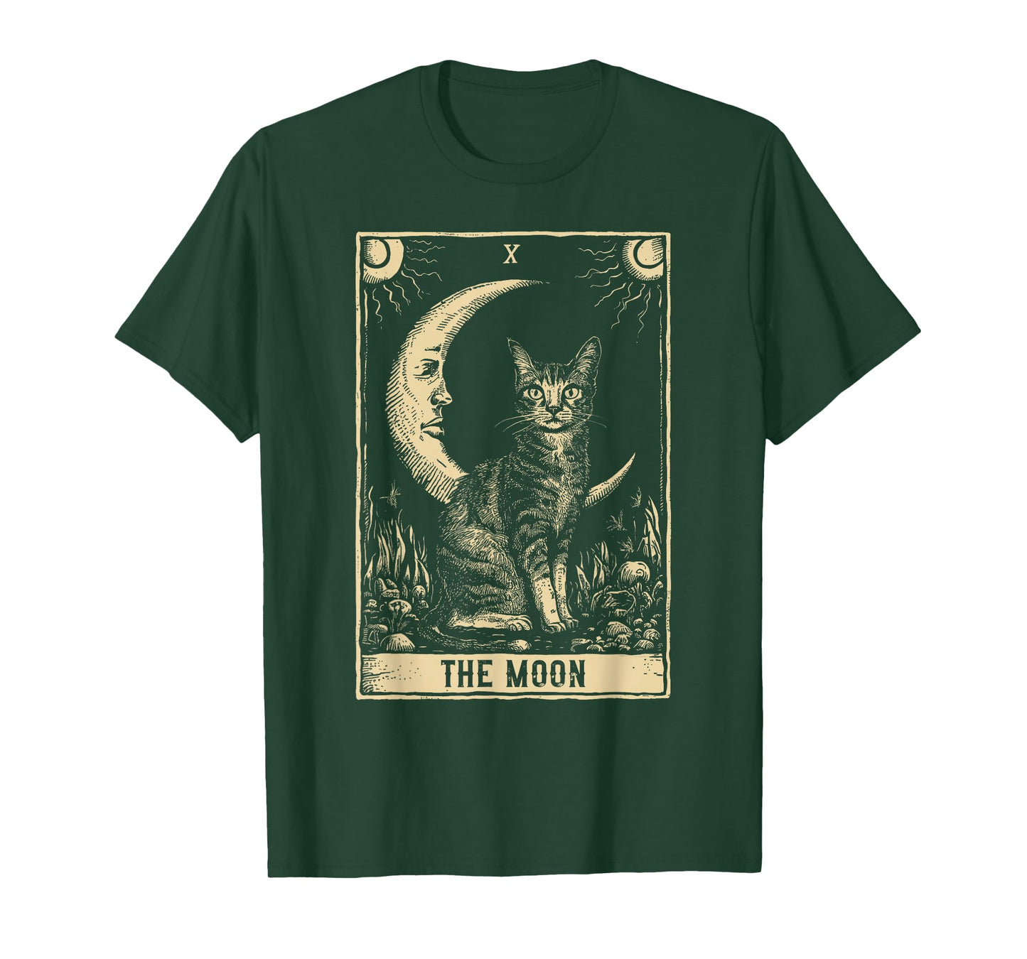 Crescent Moon And Cat Tarot Card T-Shirt