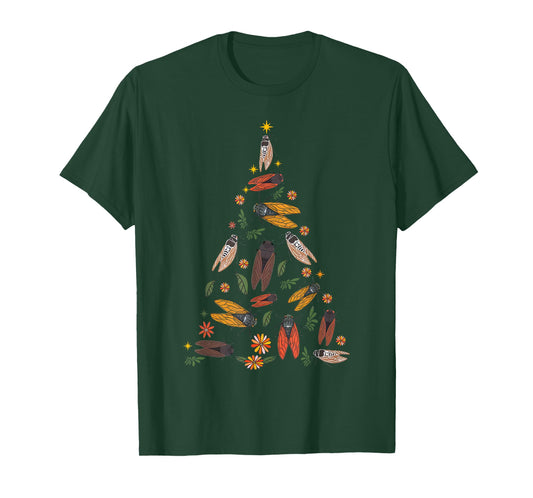 Cicada Christmas Tree Entomologist Bug Insect Nature Lover T-Shirt