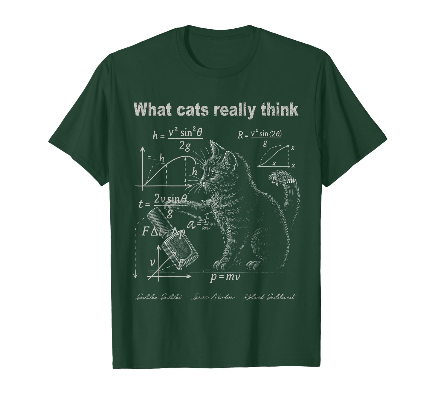 Funny Physics Cat Humor Design What Cats Really Think T-Shirt