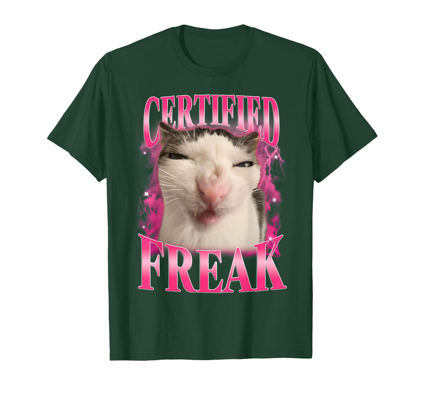 Certified Freak Eat Cement Cursed Cat Funny Cat Meme Humor T-Shirt