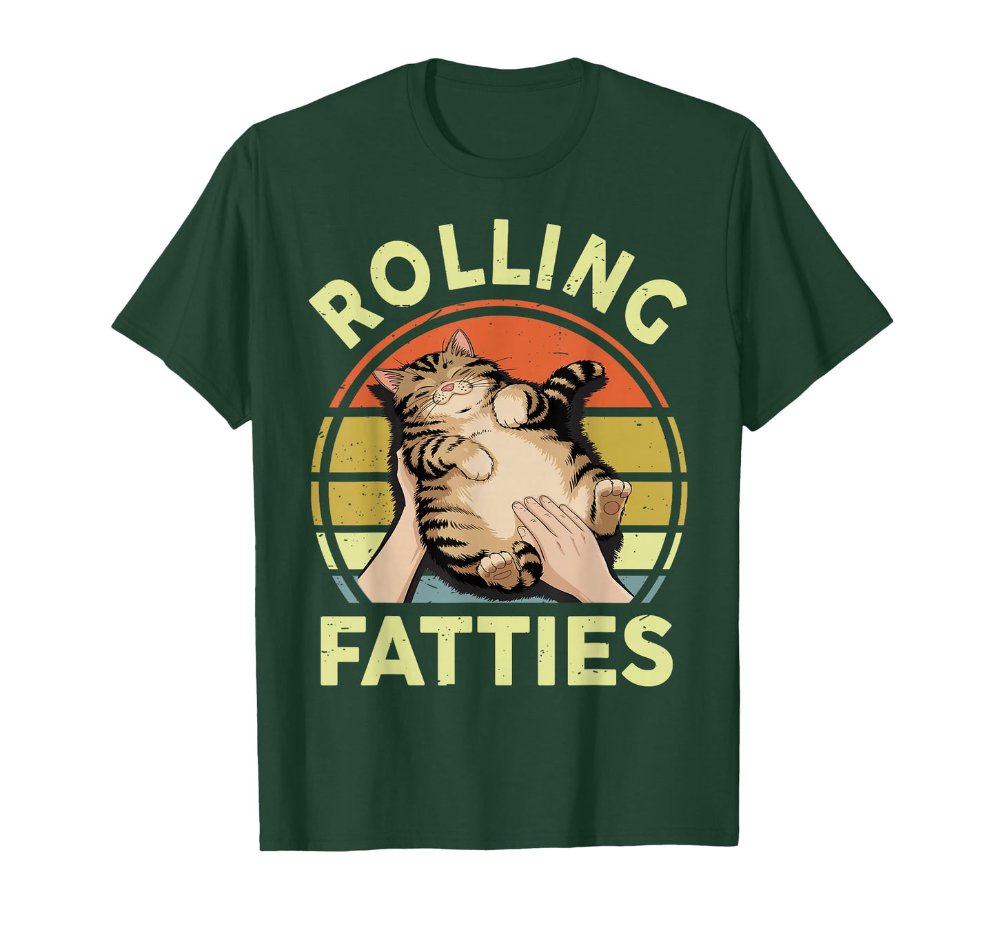 Tabby Cat Rolling Fatties Funny Cat Lover Gift Women Men T-Shirt