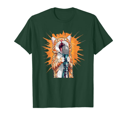 Awesome Karaoke Outfit with Singing Cat T-Shirt