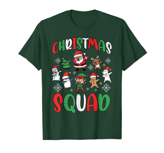 Dabbing Christmas Squad Xmas Crew Matching Kids Men Women T-Shirt