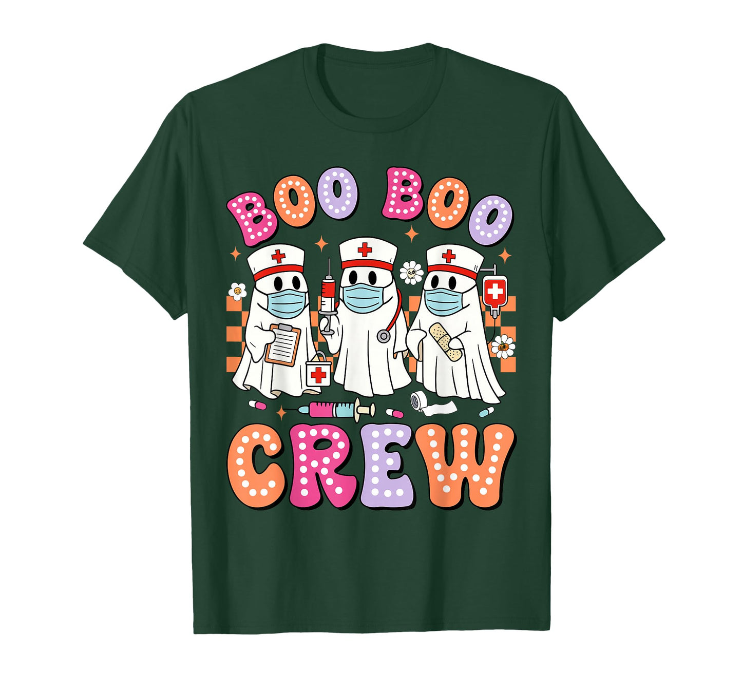 Boo Boo Crew Nurse Funny Halloween Nurse Nursing Girl Women T-Shirt