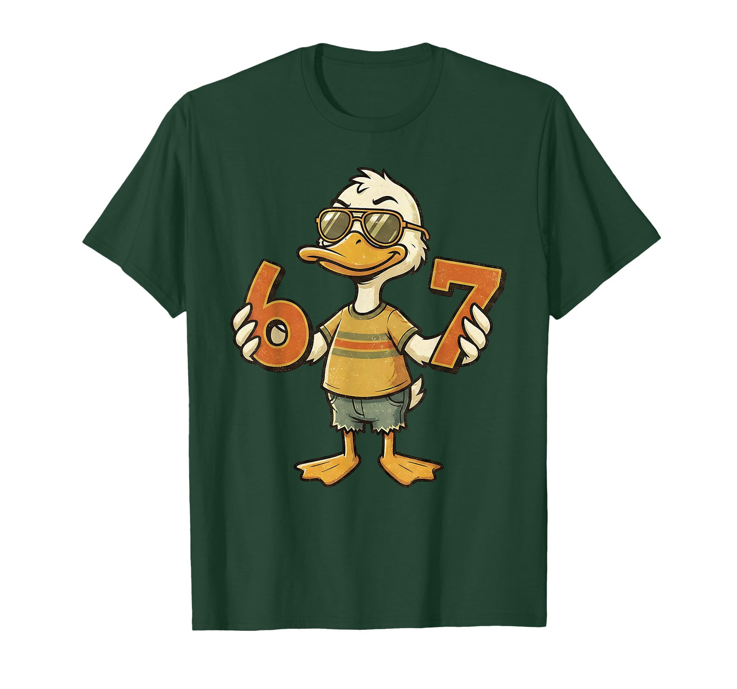 67 Meme Cute Duck 6 7 Funny Six Seven 6-7 Gen Alpha Slang T-Shirt