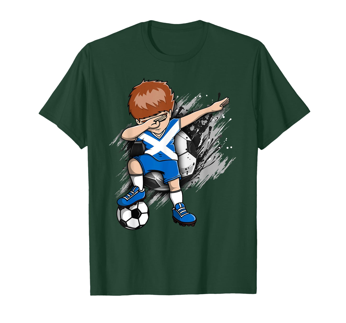 Dabbing Soccer Boy - Scotland Jersey Scottish Football Fans T-Shirt