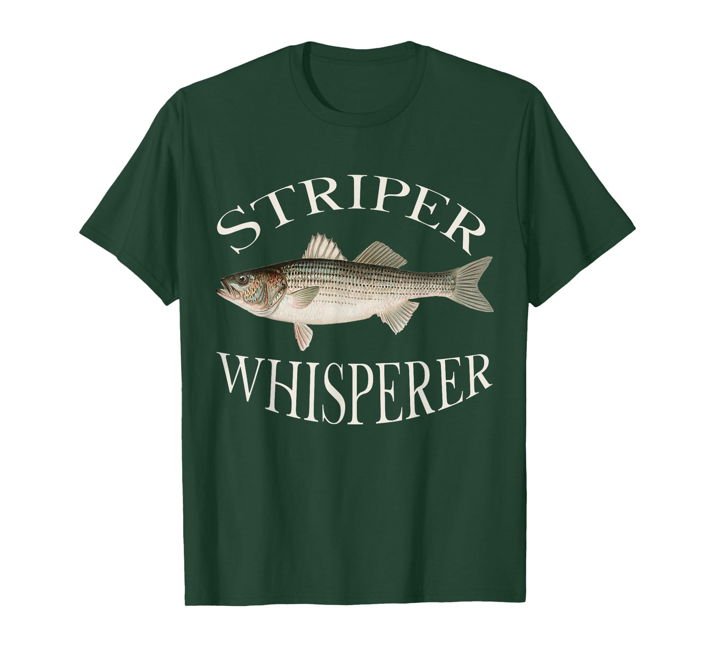Striper Whisperer Striped Bass Fish Illustration Fishing T-Shirt
