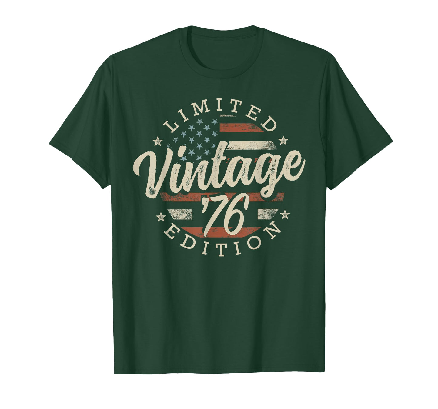 Vintage 1976 Limited Edition USA Flag 49th Birthday T-Shirt