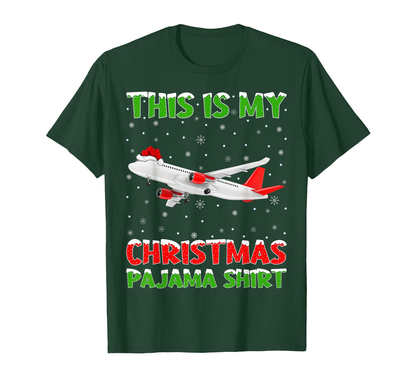 Airplane Xmas Tree Lights This Is My Christmas Pajama T-Shirt