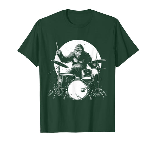 Bigfoot Drummer - Funny Sasquatch Drummer T-Shirt
