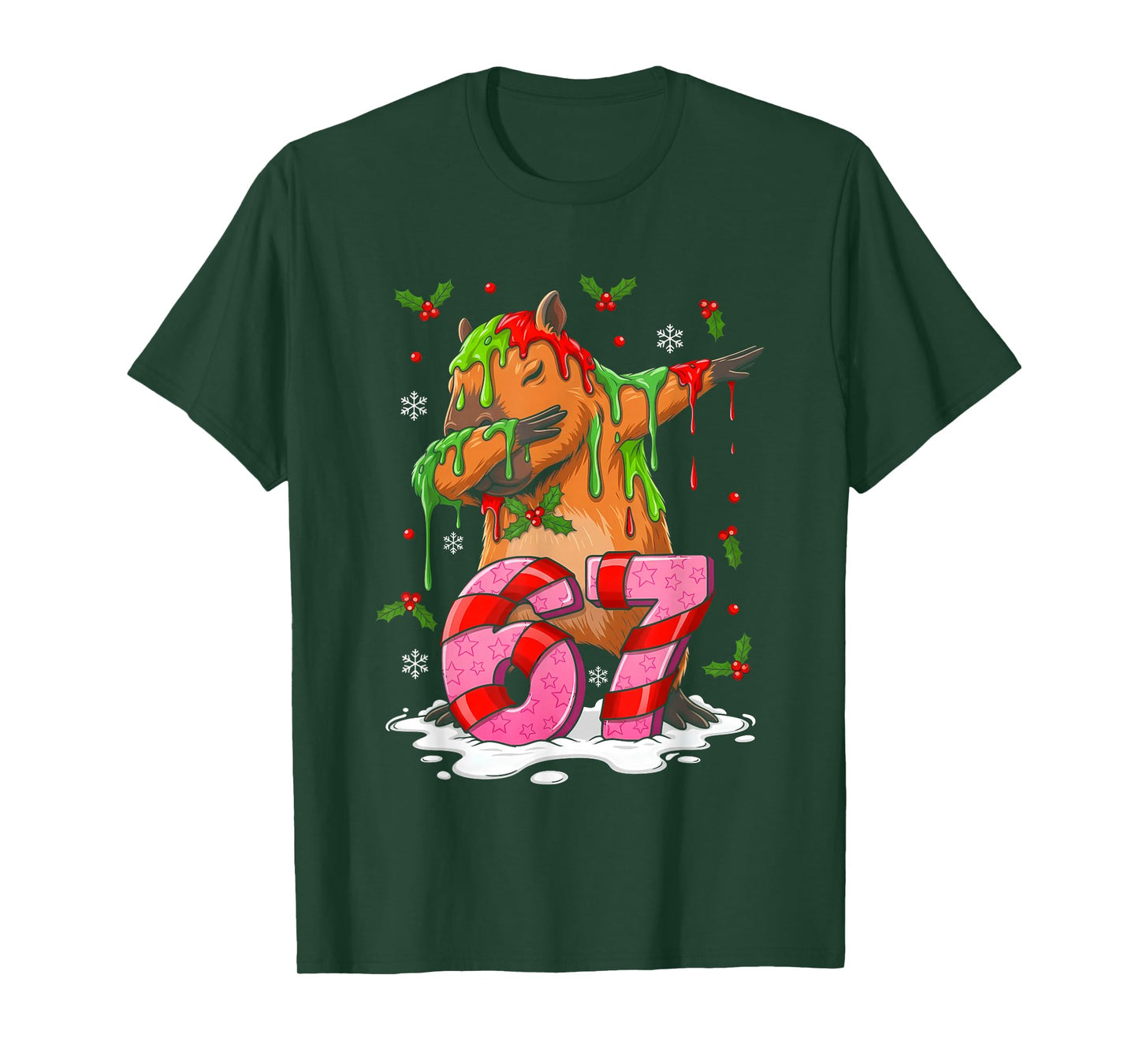 67 Christmas Funny 67 Brainrot Youth Kids Capybara 67 T-Shirt