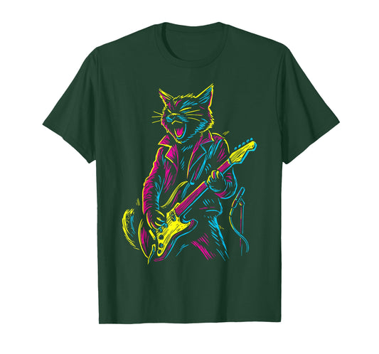Rock and Roll Cat Guitarist T-Shirt