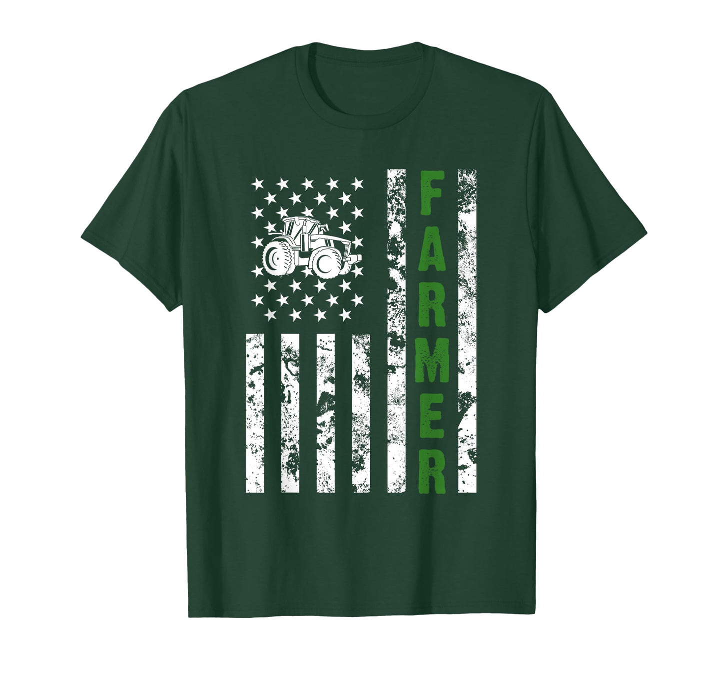 Flag with Tractor - Patriotic Farmer & Farming Gift T-Shirt Small