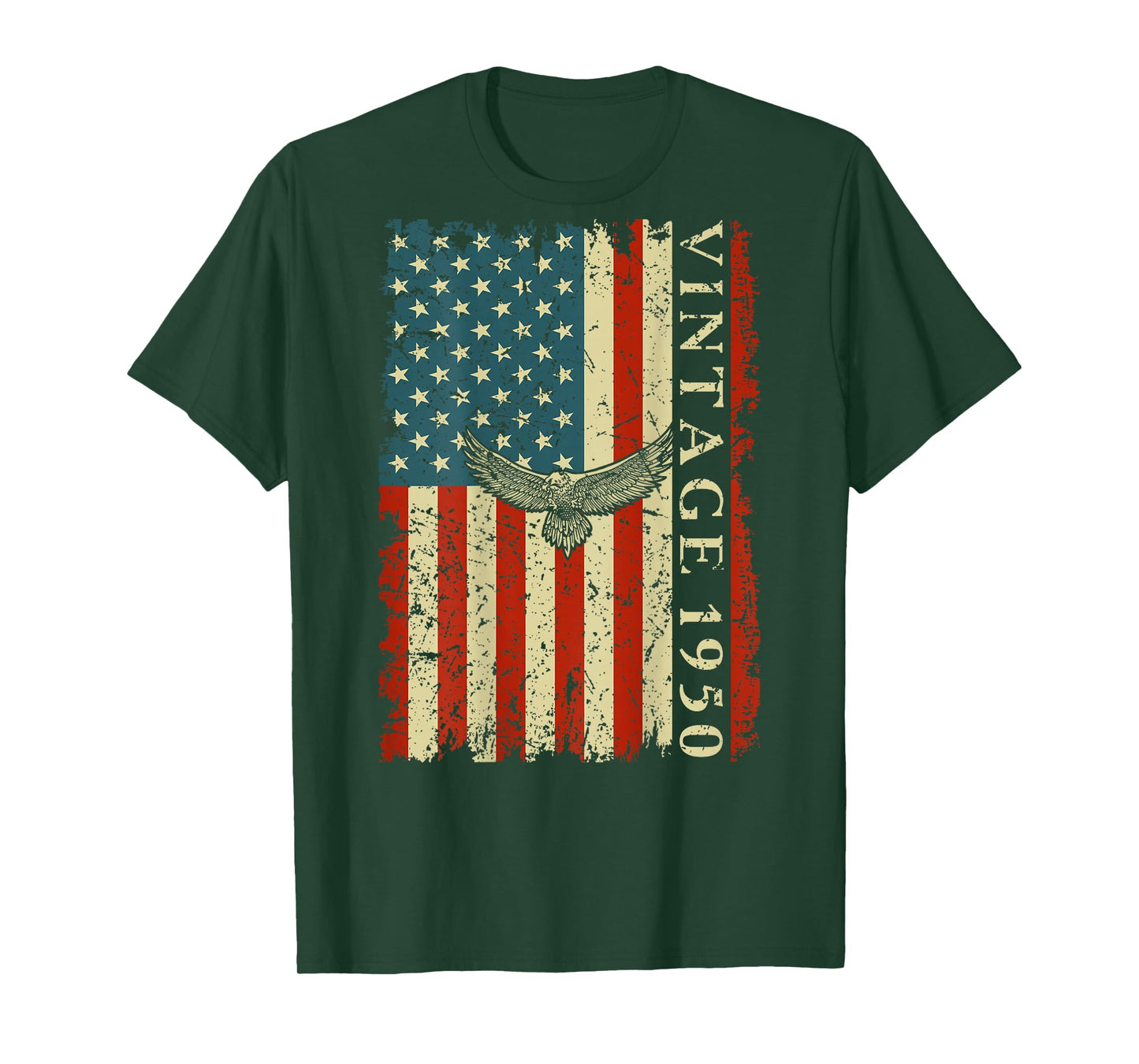 1950 75 Years Old Birthday Gifts USA Flag Eagle Vintage 1950 T-Shirt