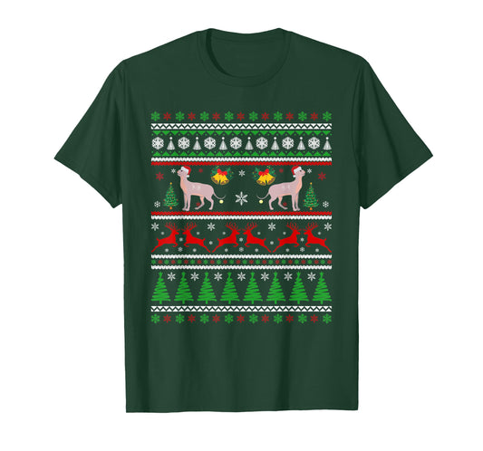 Christmas Sphynx Cat Paw Ugly Xmas Tree Lights Pajama T-Shirt for Men Women Kids