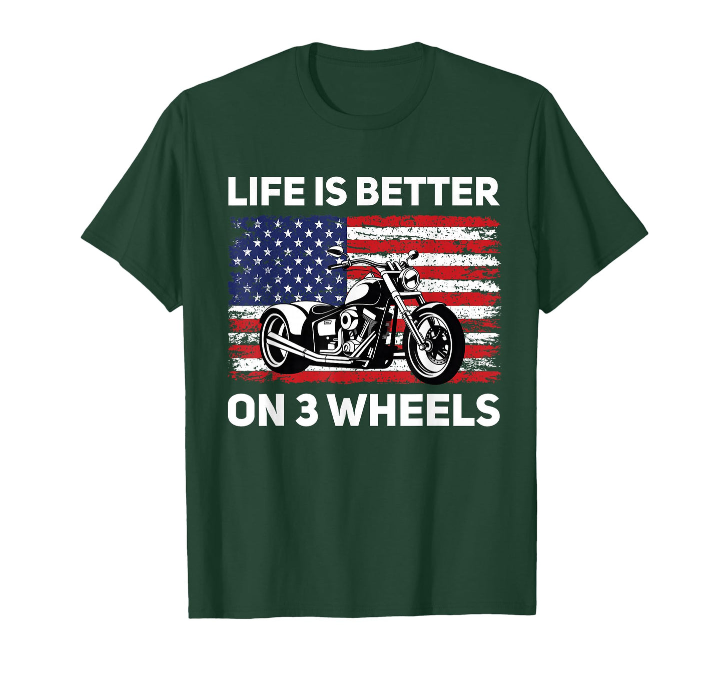 Funny Trike Motorcycle Quote Life is Better On 3 Wheels T-Shirt